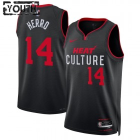 Camiseta Niños Miami Heat Tyler Herro 14 2023-24 Nike City Edition Negro Swingman